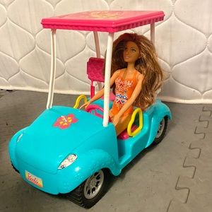 Cute Summer Look Gold Cart Included Barbie